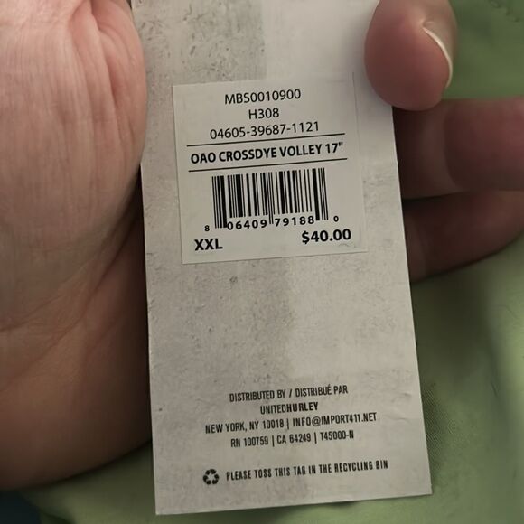 Hurley green cross dye volley swim board shorts size XXL NEW‎ - Picture 6 of 9